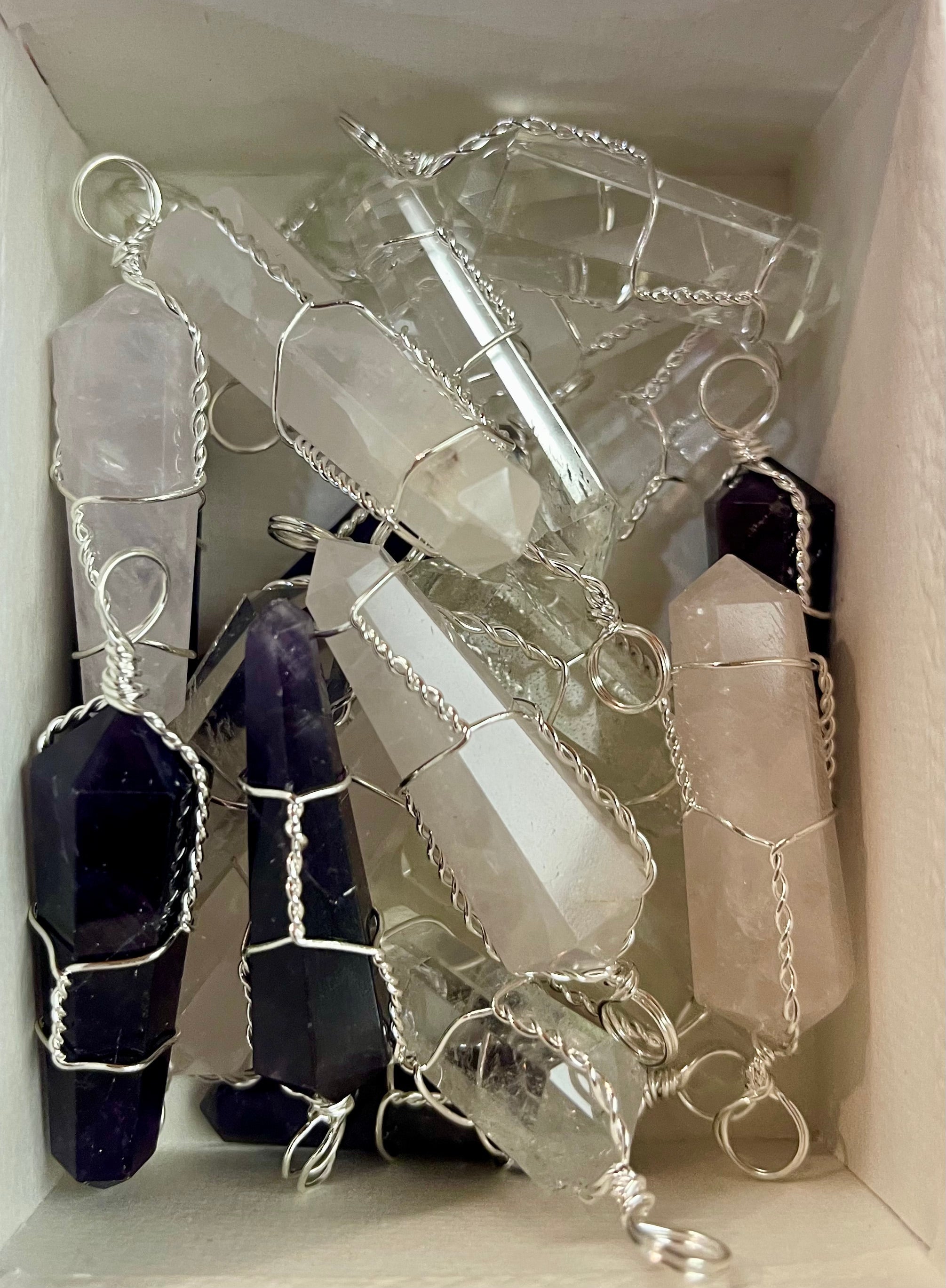 Wrapped Doubled Terminated Pendant Points MMM